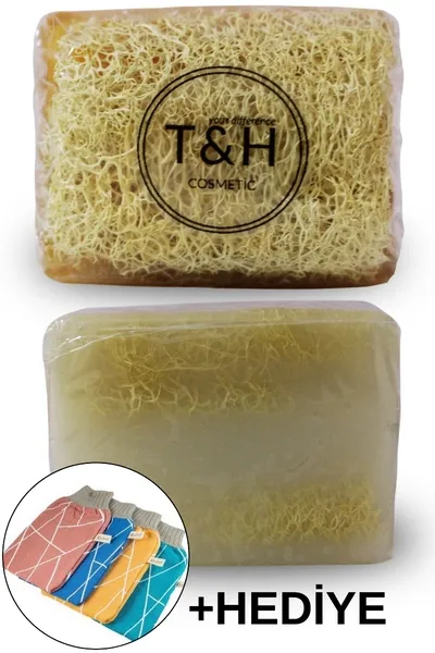 T&H Doğal Kabak Lifli Eşek Sütlü Ballı Sabunu 130 Gr + Renhua Kese Hediyeli