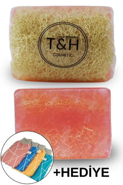 T&H Doğal Kabak Lifli Güllü Sabunu 130 Gr + Renhua Kese Hediyeli